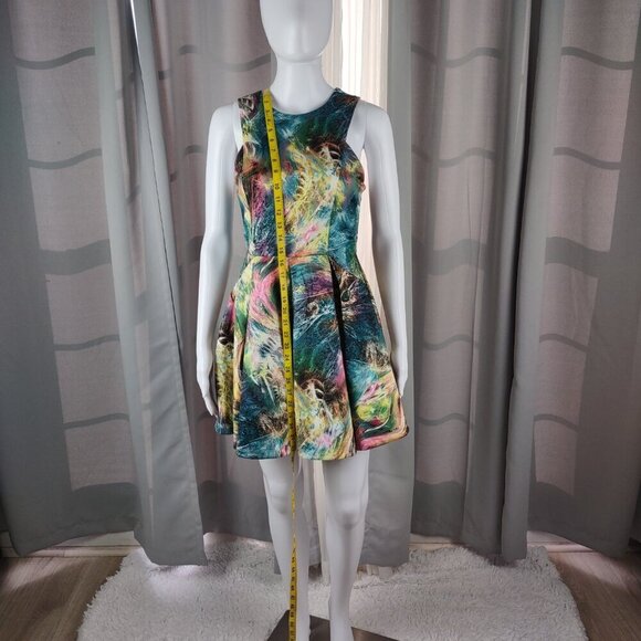 Forever 21 Womens Galaxy Printed Graphic Colorful Fit & Flare Mini Dress Size M - Picture 6 of 11